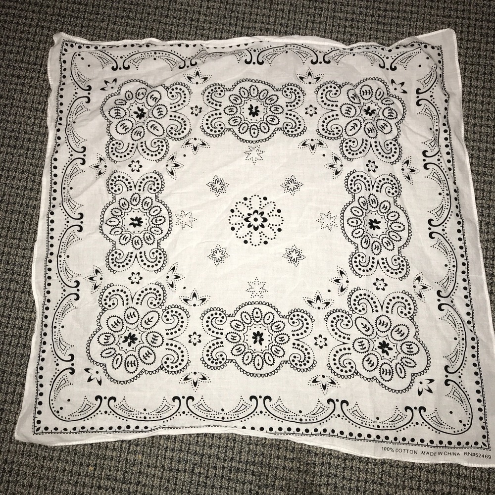 White Bandana Handkerchief‎